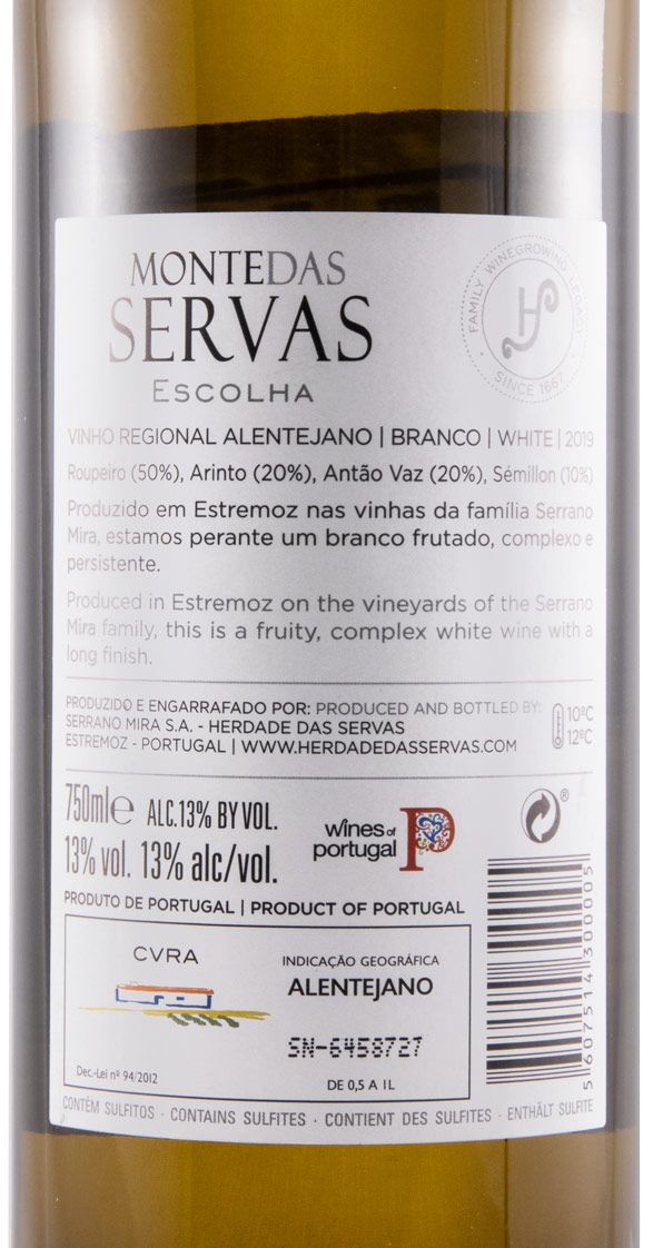 2019 Monte das Servas Escolha white
