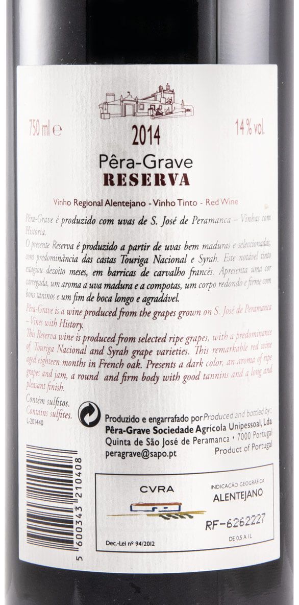 2014 Pêra-Grave Reserva red