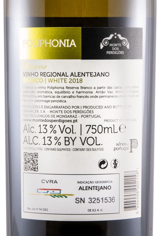 2018 Poliphonia Reserva white