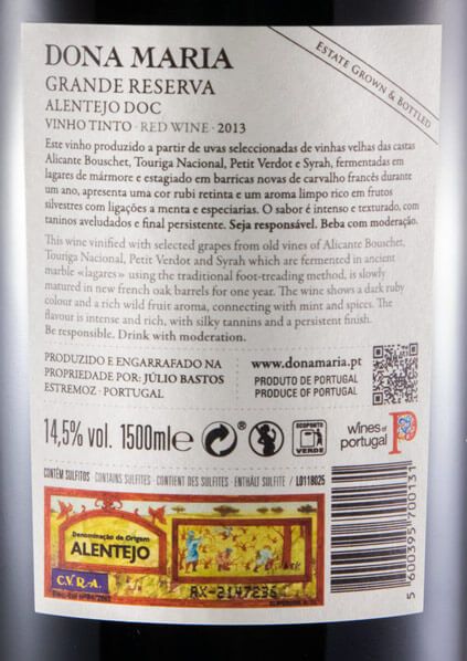 2013 Júlio Bastos Dona Maria Grande Reserva tinto 1,5L