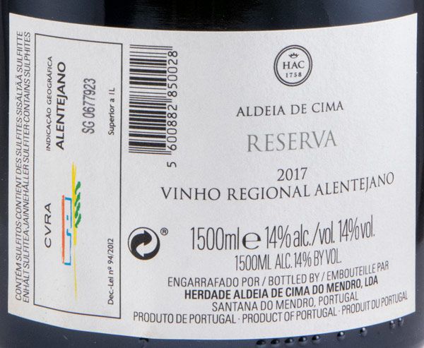 2017 Herdade Aldeia de Cima Reserva branco 1,5L