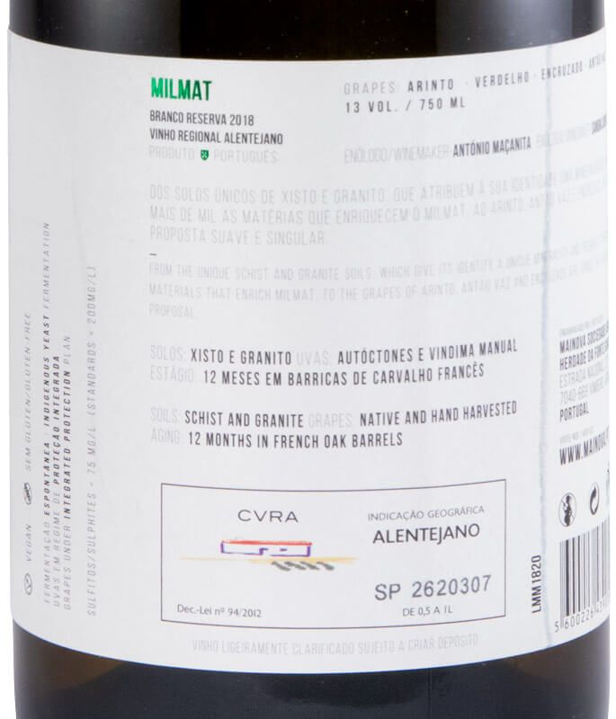 2018 Milmat Reserva white