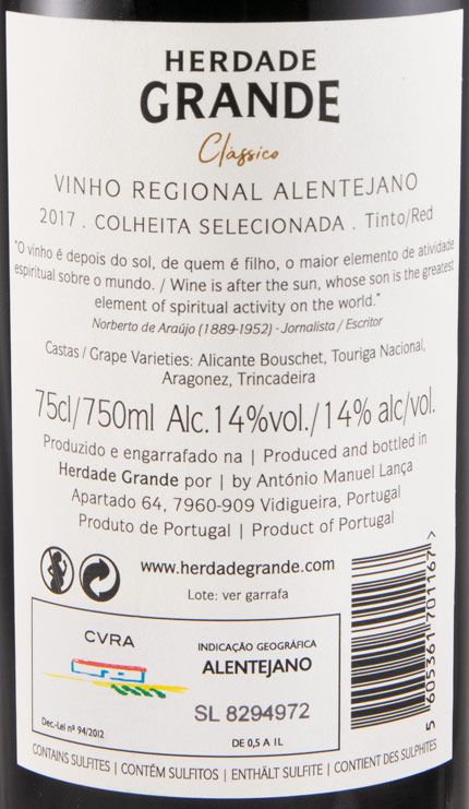 2017 Herdade Grande red