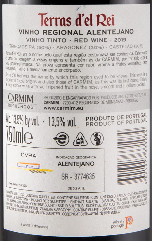 2019 Terras del Rei tinto