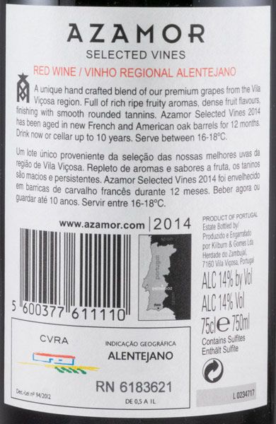 2014 Azamor Selected Vines red
