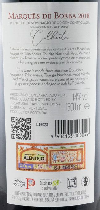 2018 João Portugal Ramos Marquês de Borba red 1.5L