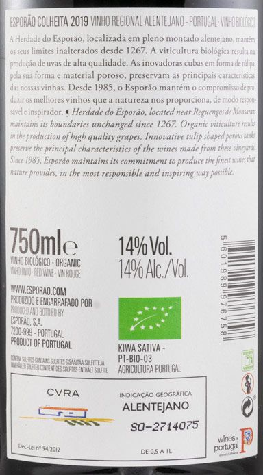 2019 Esporão Colheita biológico tinto
