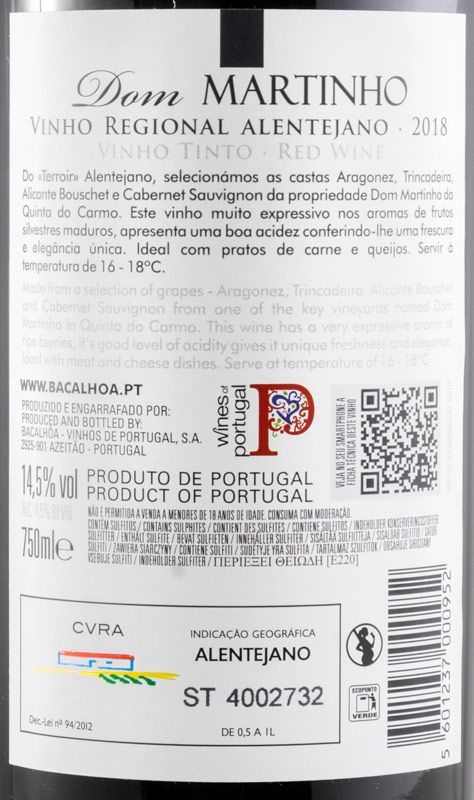 2018 Dom Martinho red