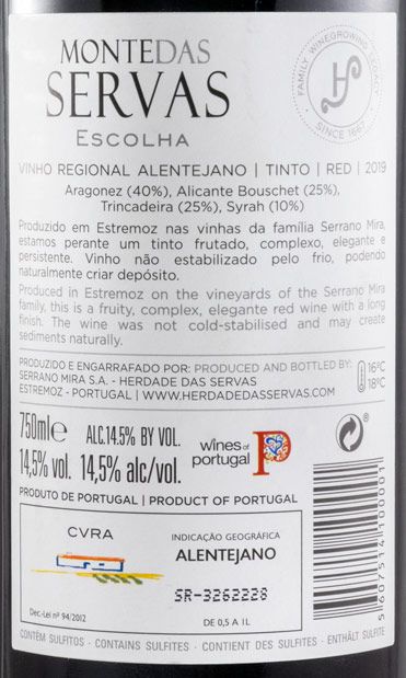 2019 Monte das Servas Escolha red