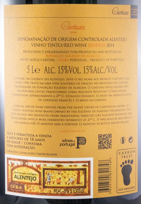 2014 Cartuxa Reserva tinto 5L