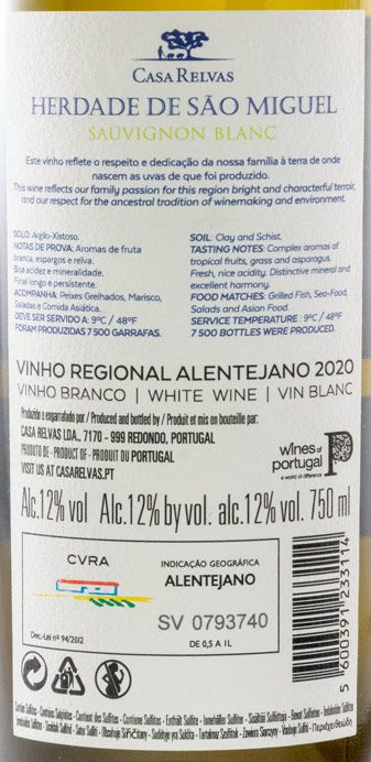 2020 Herdade de São Miguel Sauvignon Blanc white