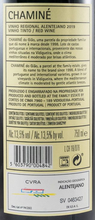 2019 Cortes de Cima Chaminé red