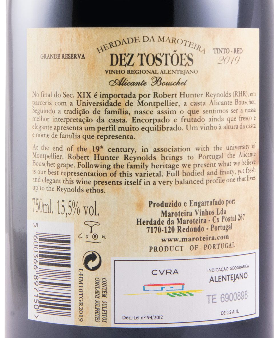 2019 Herdade da Maroteira Dez Tostões Grande Reserva red