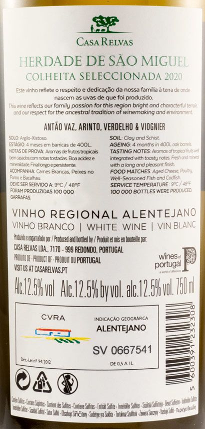 2020 Herdade de São Miguel Colheita Seleccionada white