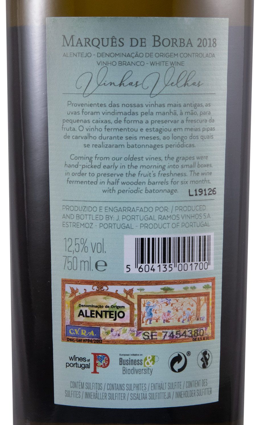 2018 João Portugal Ramos Marquês de Borba Vinhas Velhas branco