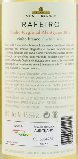 2019 Herdade do Monte Branco Rafeiro white