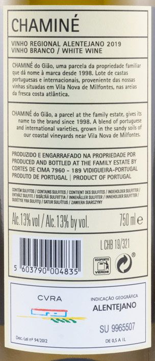 2019 Cortes de Cima Chaminé white