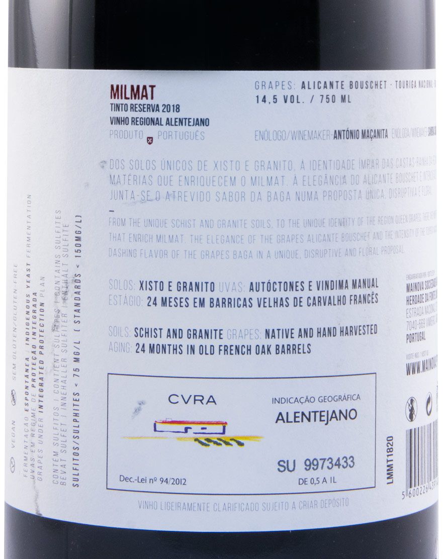 2018 Milmat Reserva tinto