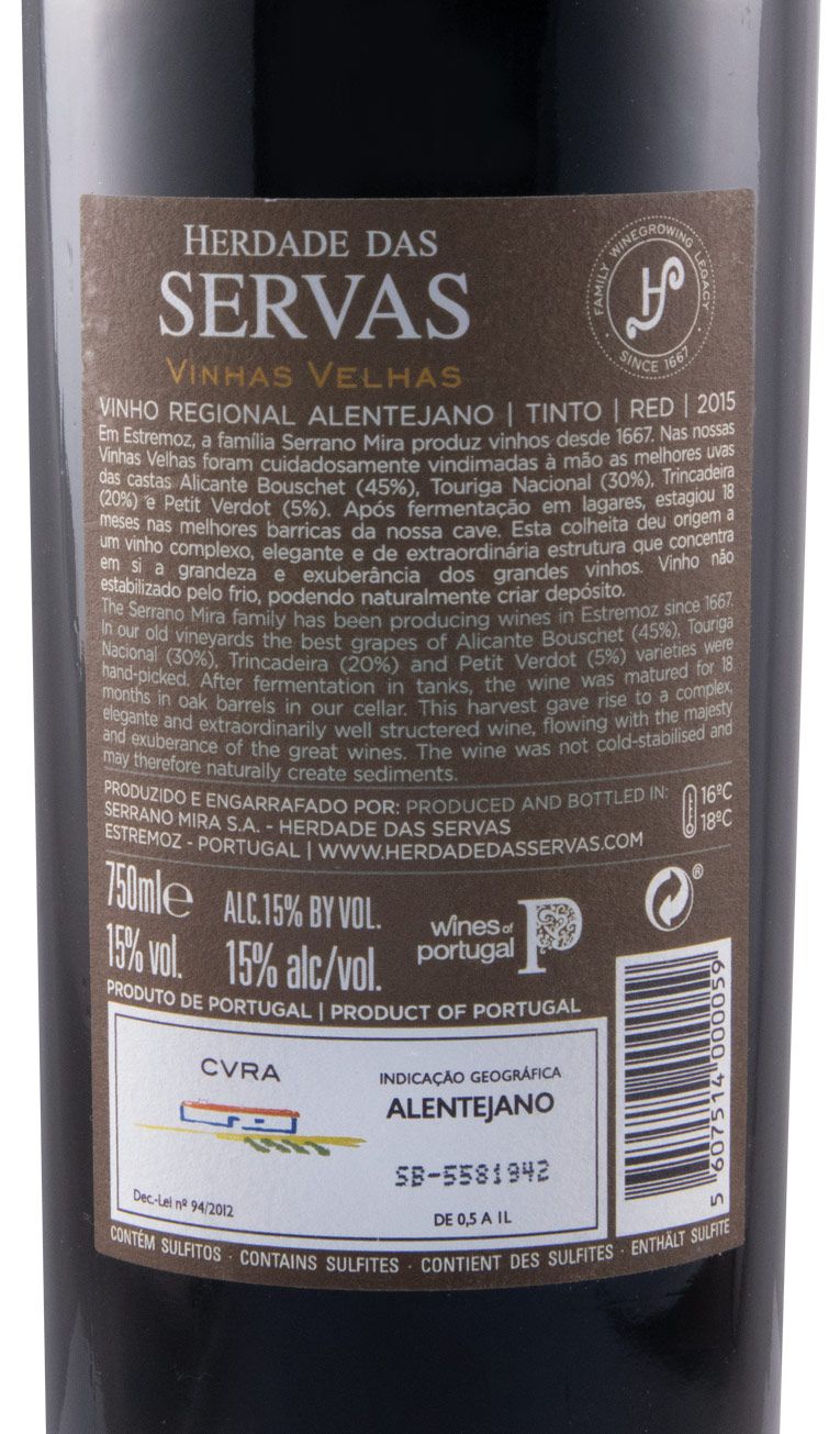 2015 Herdade das Servas Vinhas Velhas red