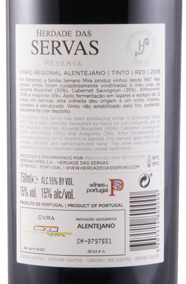 2016 Herdade das Servas Reserva tinto