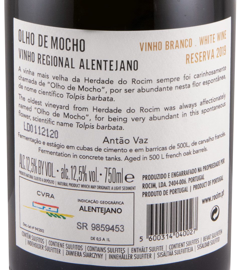 2019 Herdade do Rocim Olho de Mocho Reserva branco