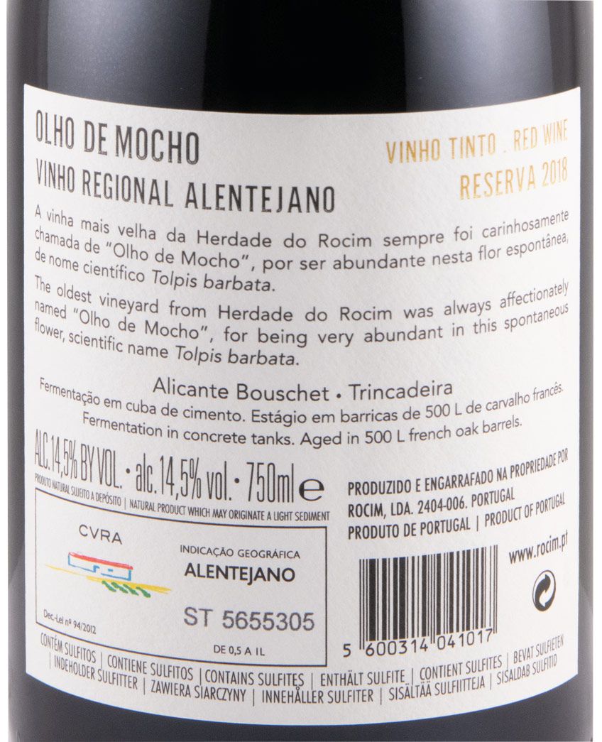 2018 Herdade do Rocim Olho de Mocho Reserva tinto