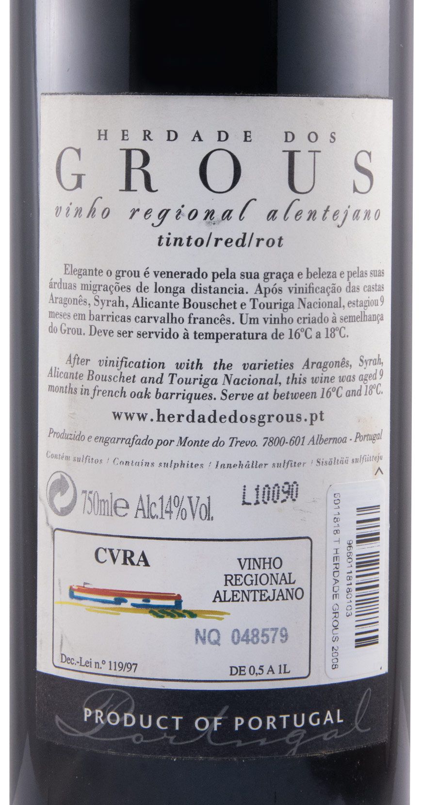 2008 Herdade dos Grous red