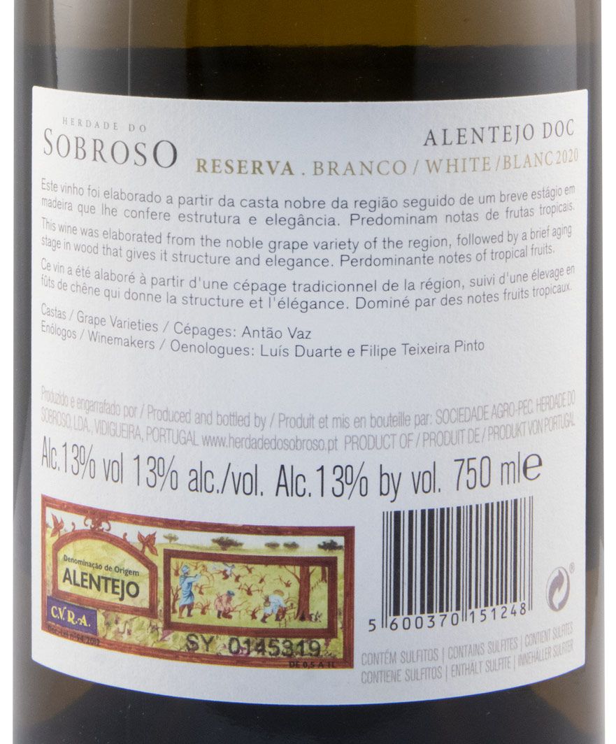2020 Herdade do Sobroso Reserva white