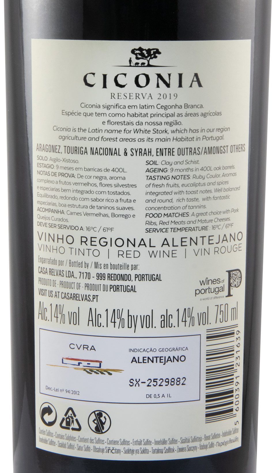 2019 Ciconia Reserva red