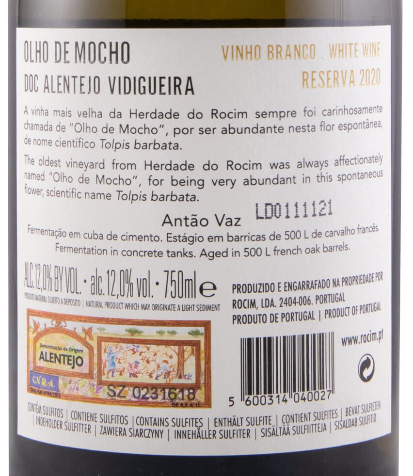 2020 Herdade do Rocim Olho de Mocho Reserva branco