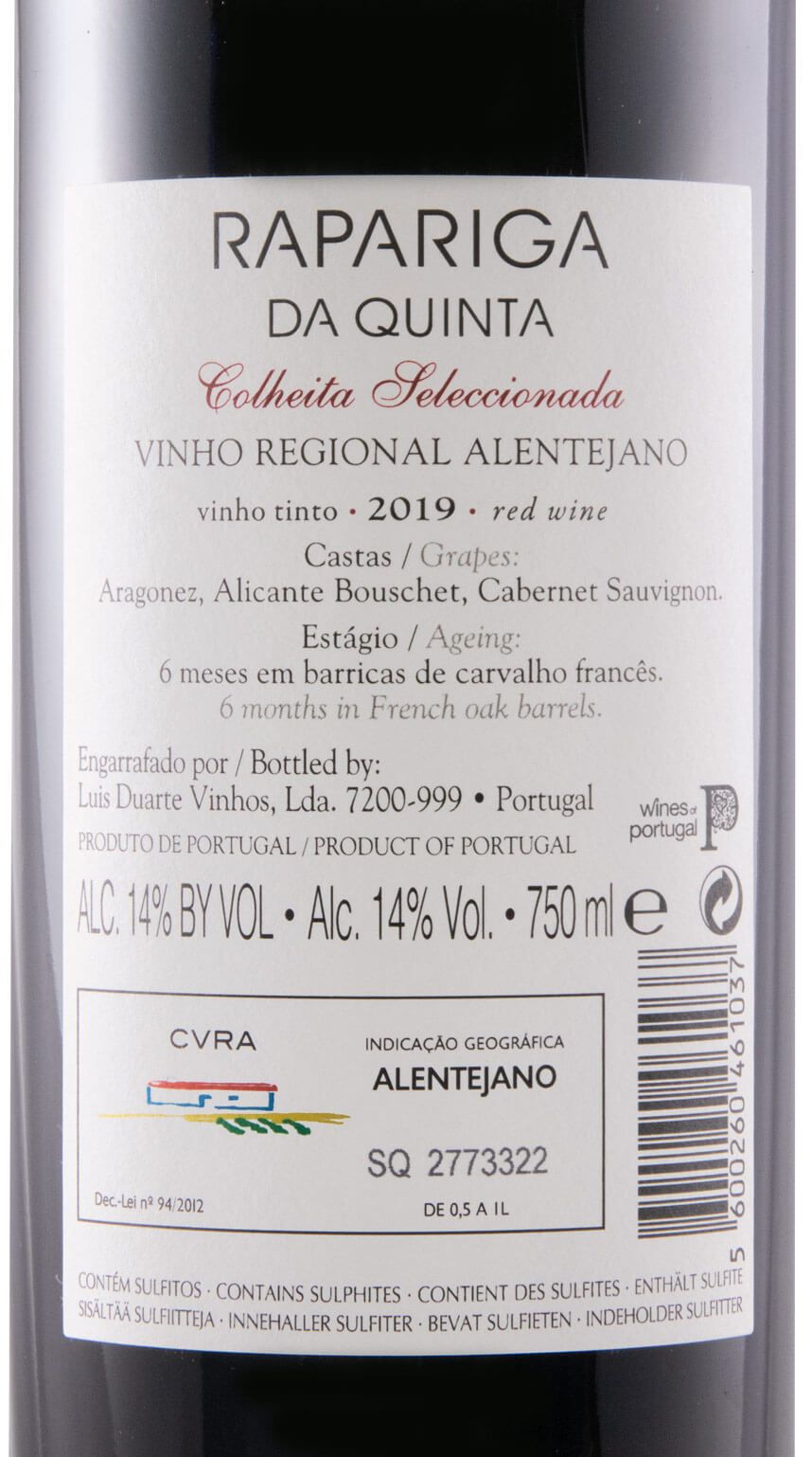 2019 Rapariga da Quinta Colheita Seleccionada red