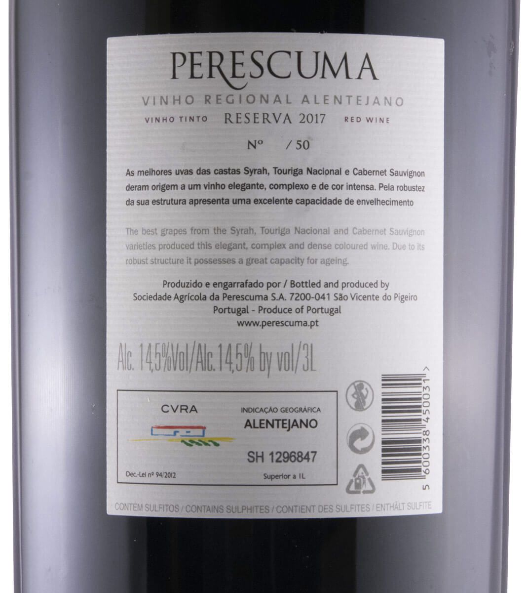 2017 Perescuma N.º 1 Reserva red 3L