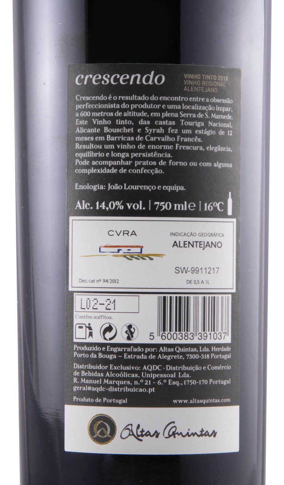 2018 Altas Quintas Crescendo red
