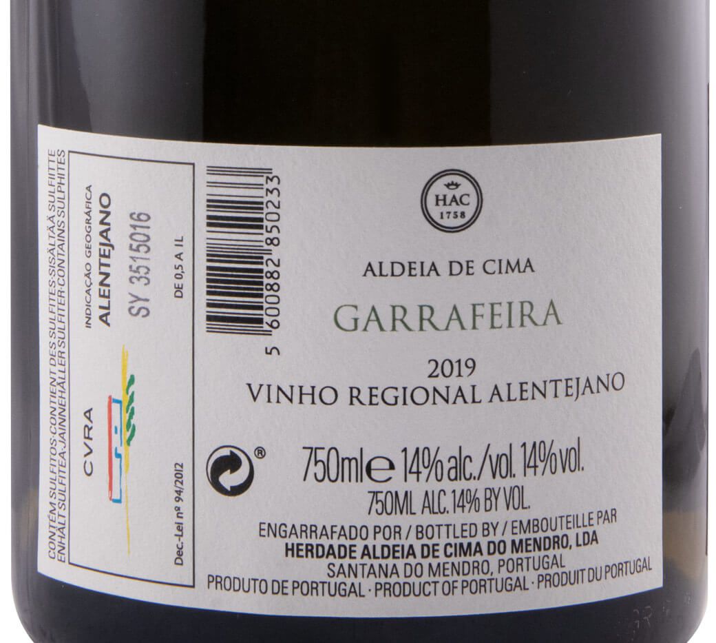 2019 Herdade Aldeia de Cima Garrafeira white