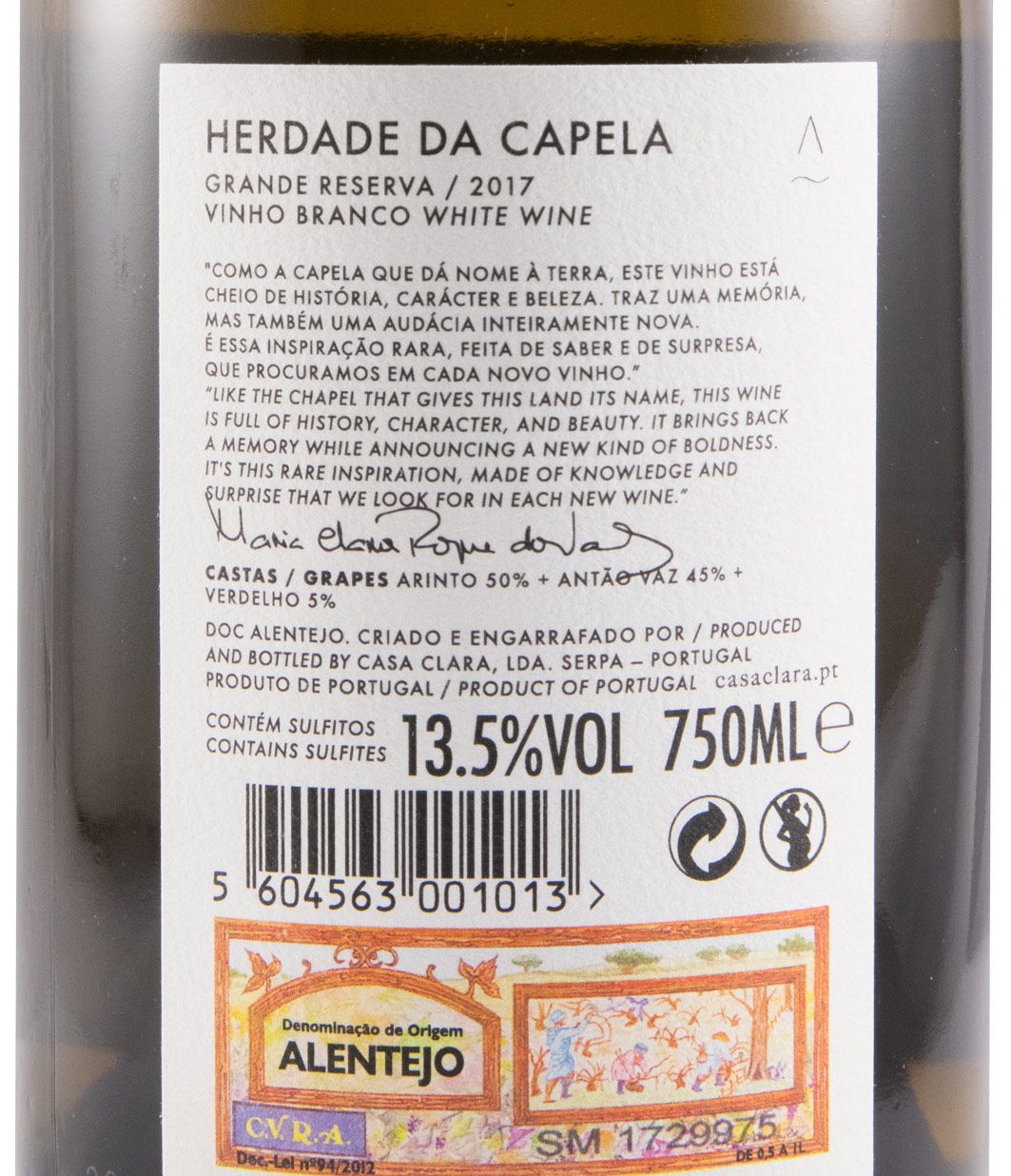 2017 Herdade da Capela Grande Reserva white