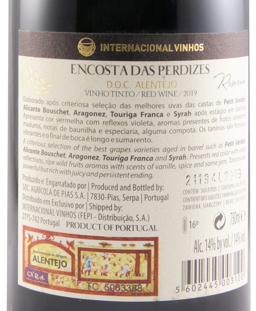 2019 Encosta das Perdizes Reserva red