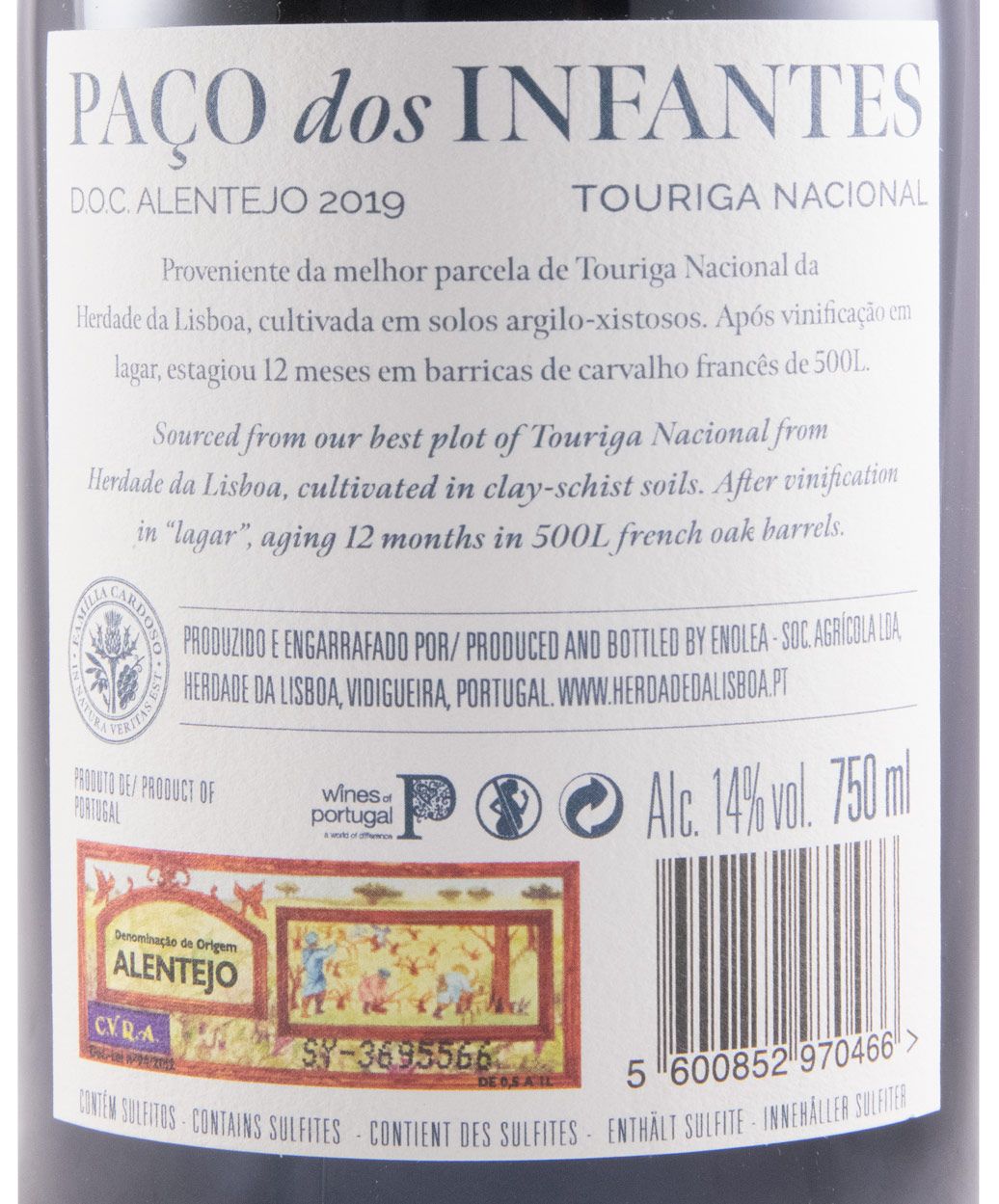 2019 Herdade da Lisboa Paço dos Infantes Touriga Nacional tinto