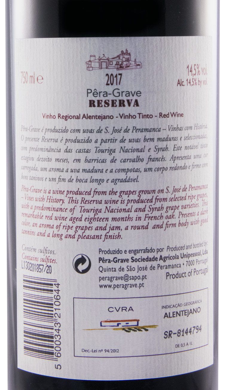 2017 Pêra-Grave Reserva tinto