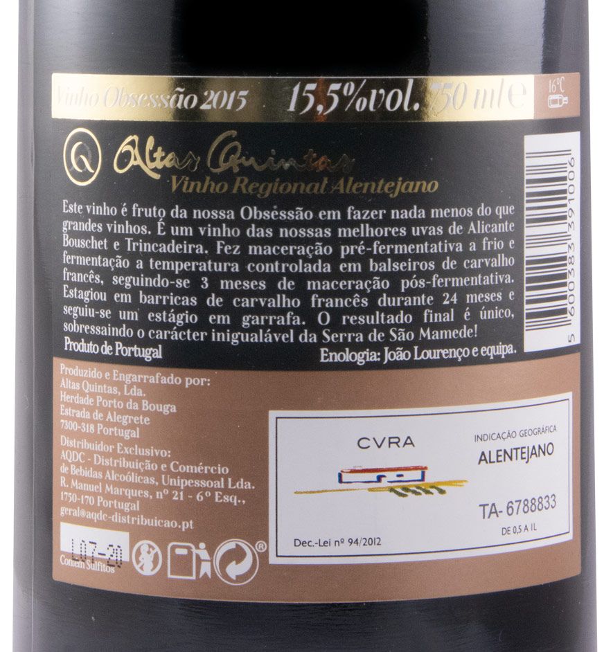 2015 Altas Quintas Obsessão tinto