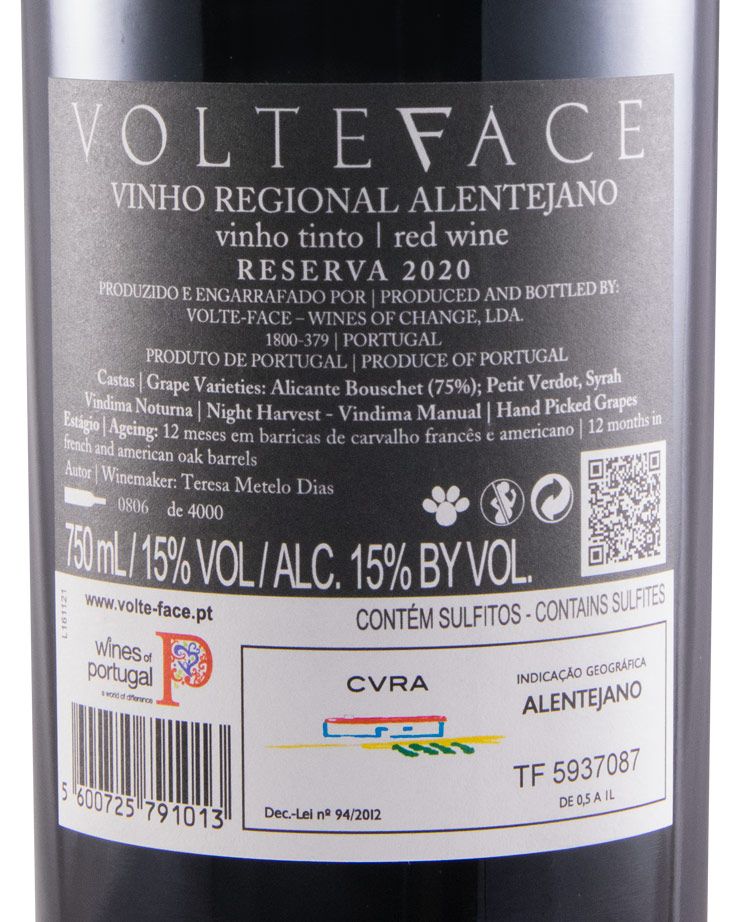 2020 Volteface Reserva tinto