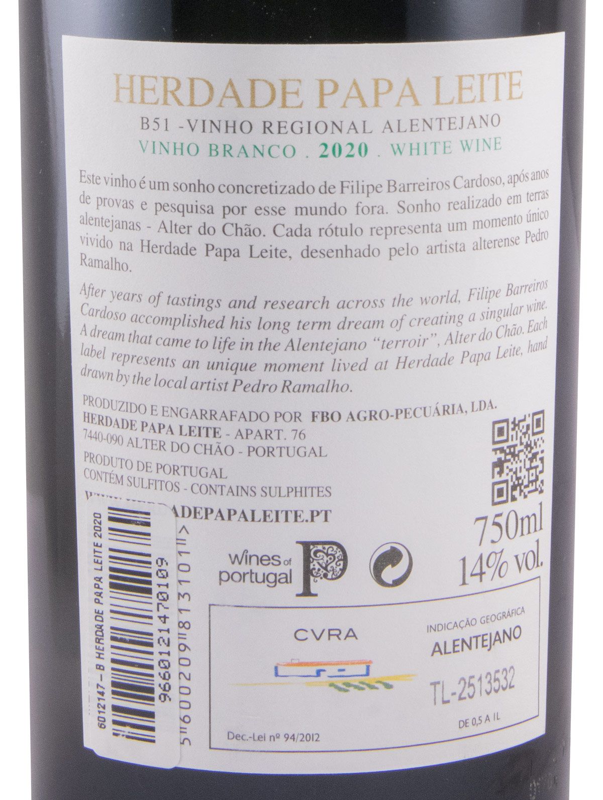 2020 Herdade Papa Leite B51 branco