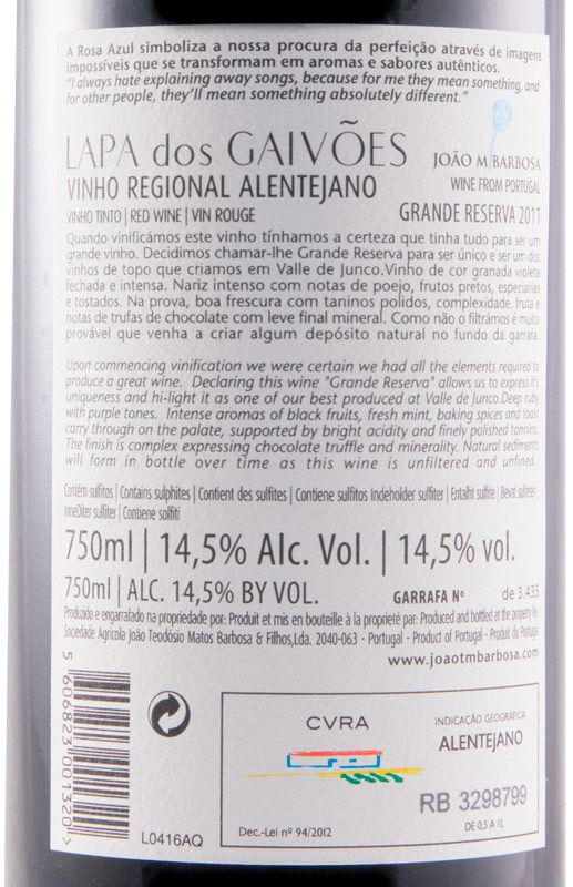 2011 Lapa dos Gaivões Grande Reserva tinto