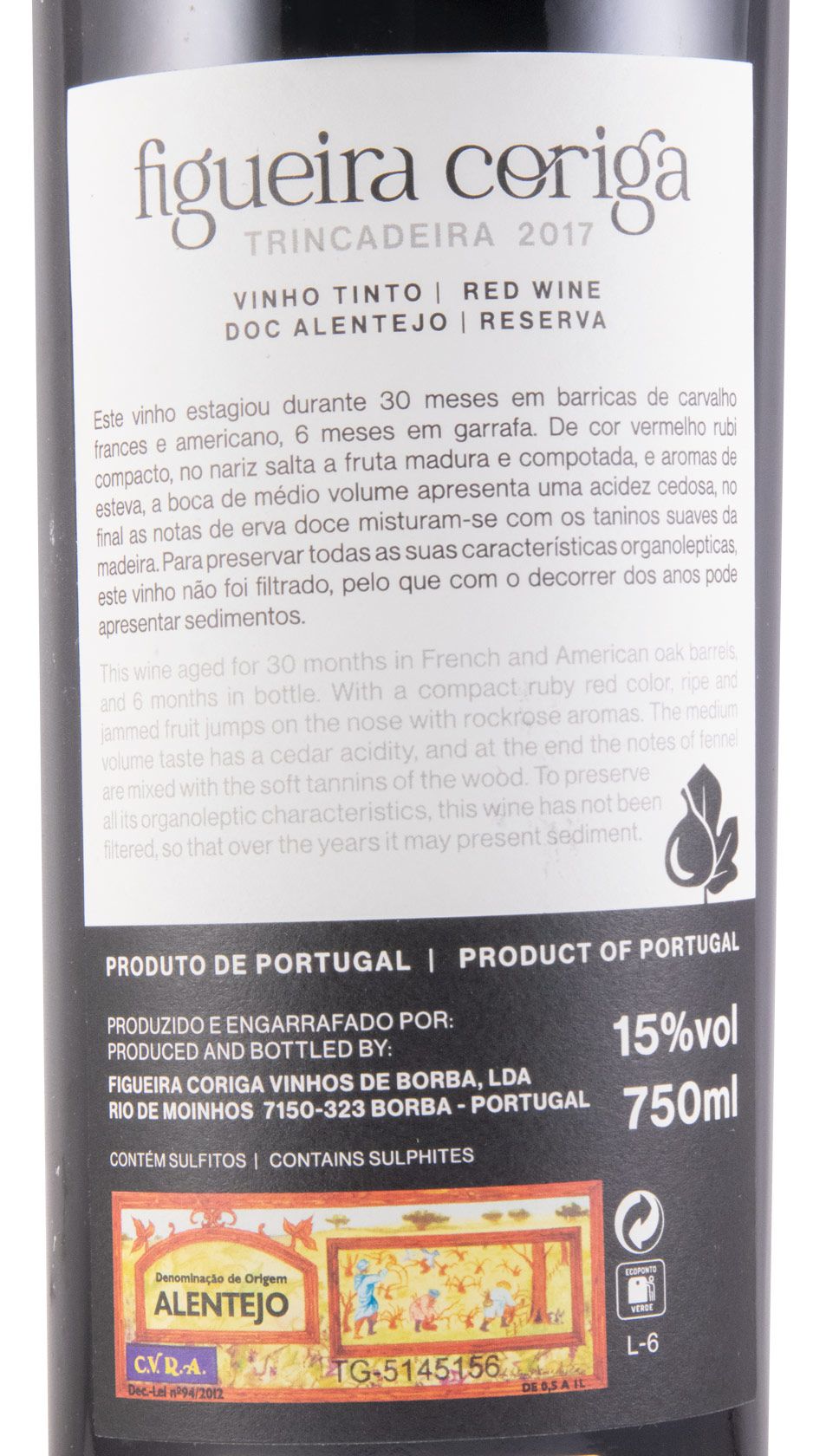 2017 Figueira Coriga Trincadeira Reserva red