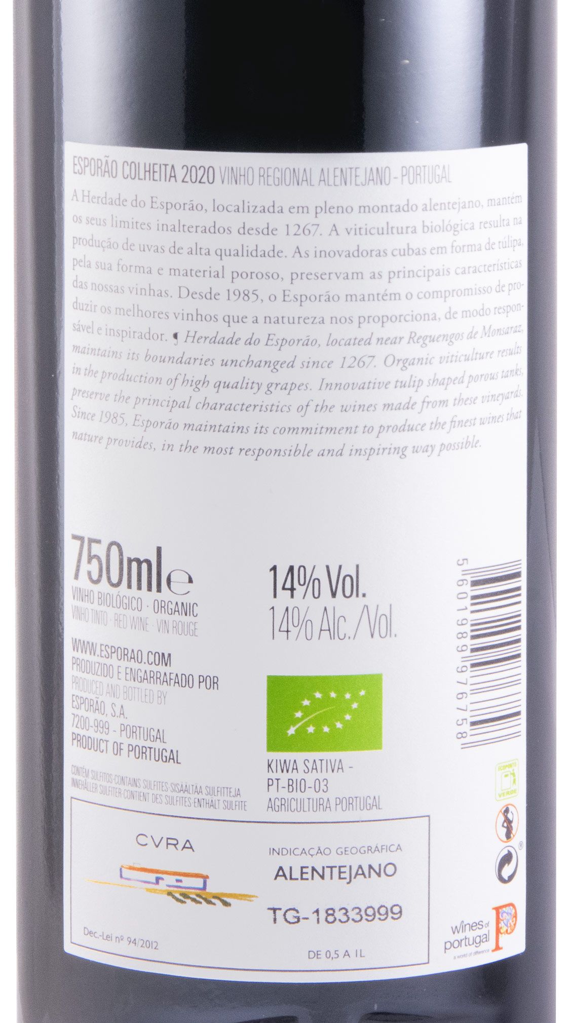 2020 Esporão Colheita biológico tinto