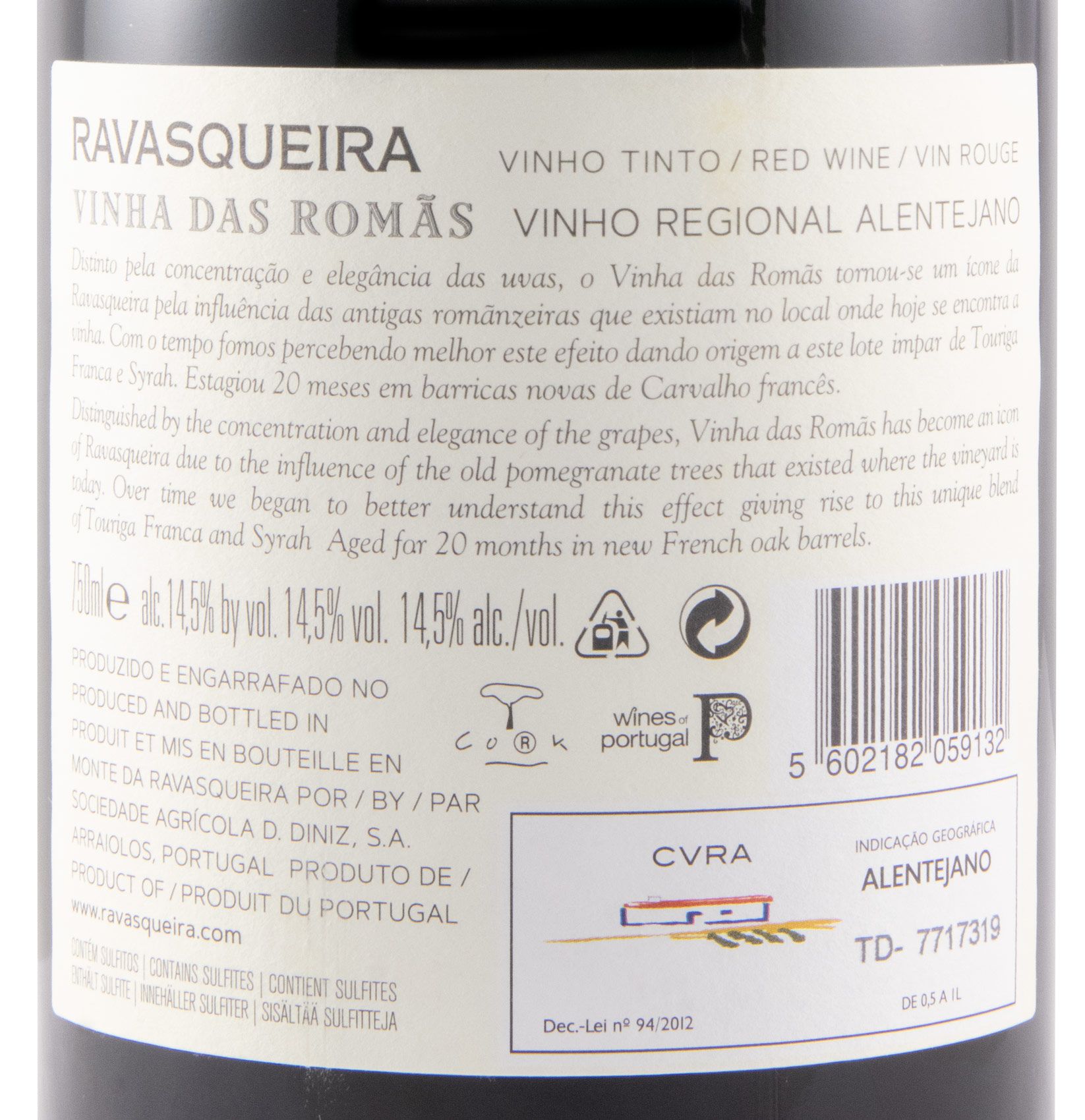 2019 Monte da Ravasqueira Vinha das Romãs red
