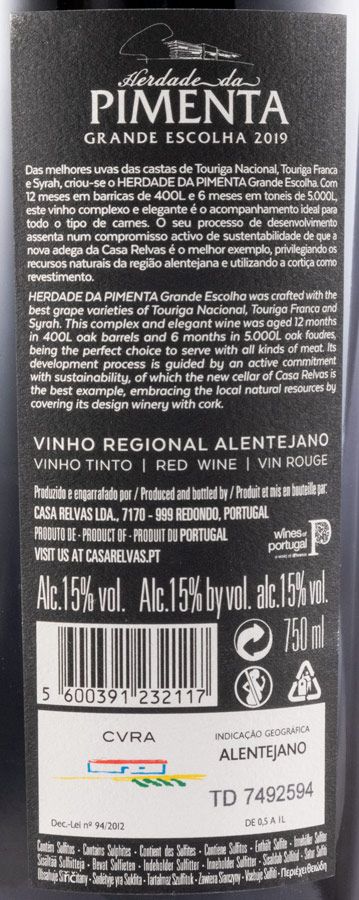 2019 Herdade da Pimenta Grande Escolha red