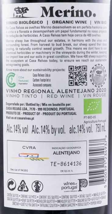 2020 Merino biológico tinto