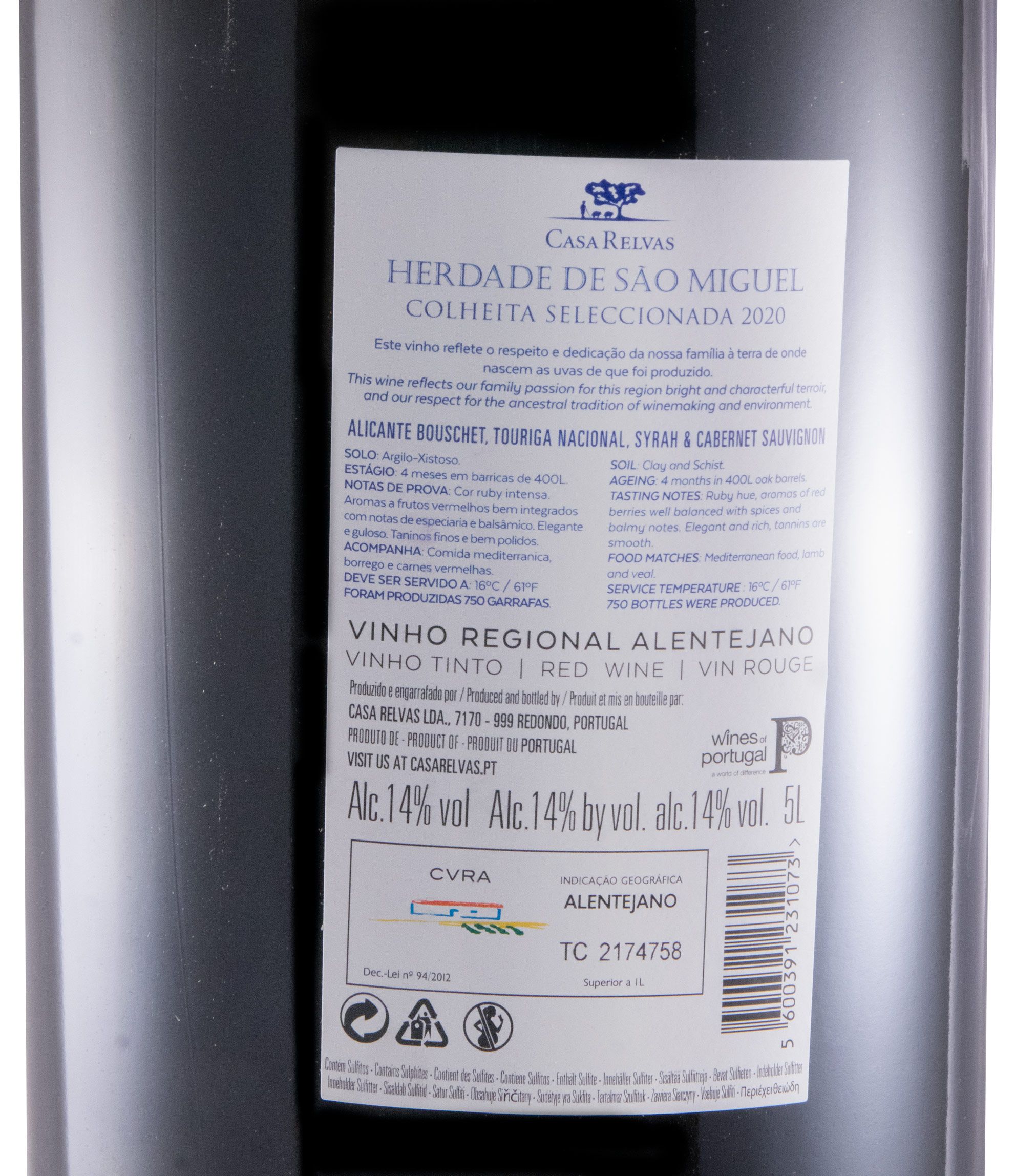 2020 Herdade de São Miguel Colheita Seleccionada red 5L