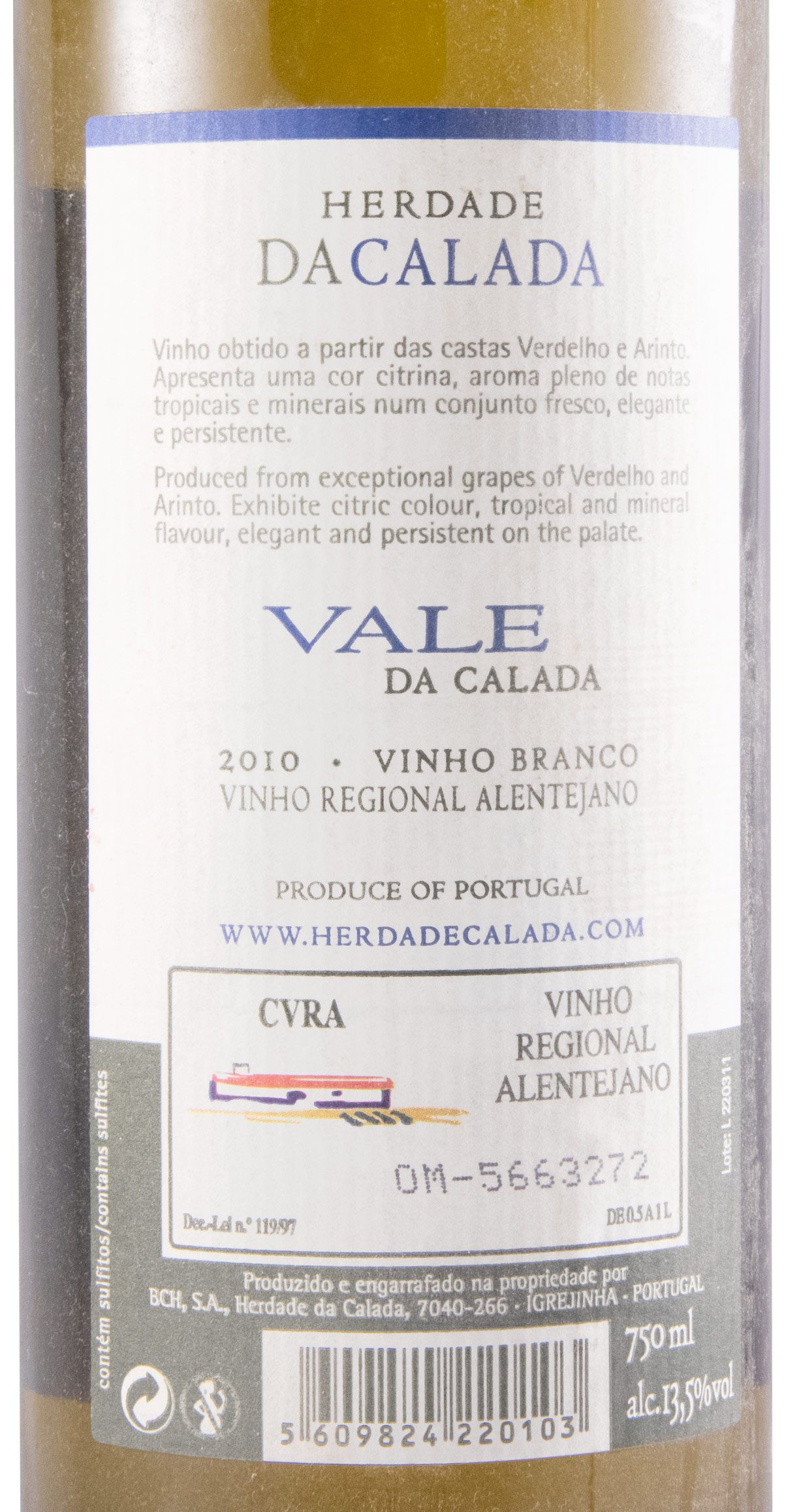 2010 Herdade da Calada Vale da Calada branco