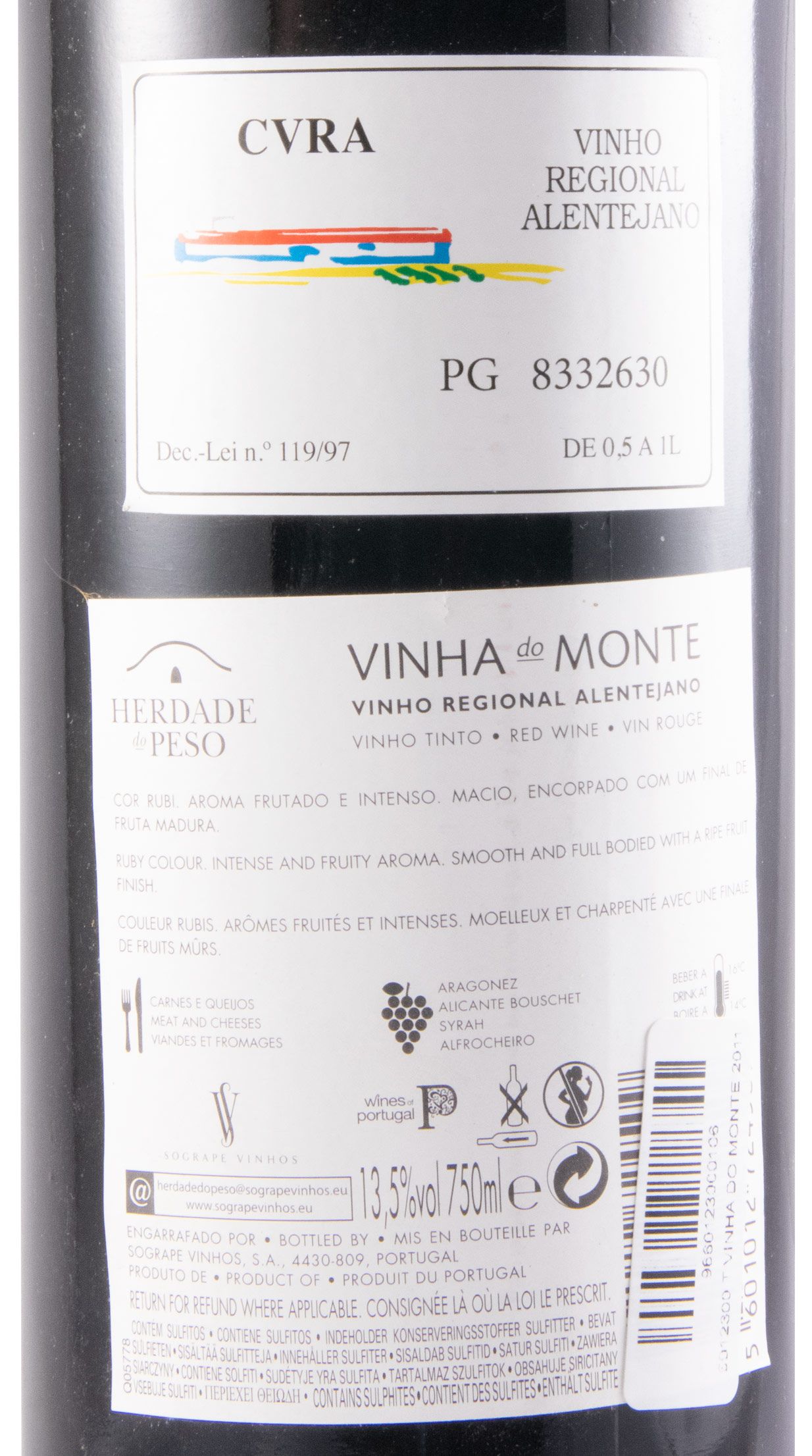 2011 Herdade do Peso Vinha do Monte tinto